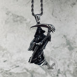 Grim Reaper Scythe Stainless Steel Pendant