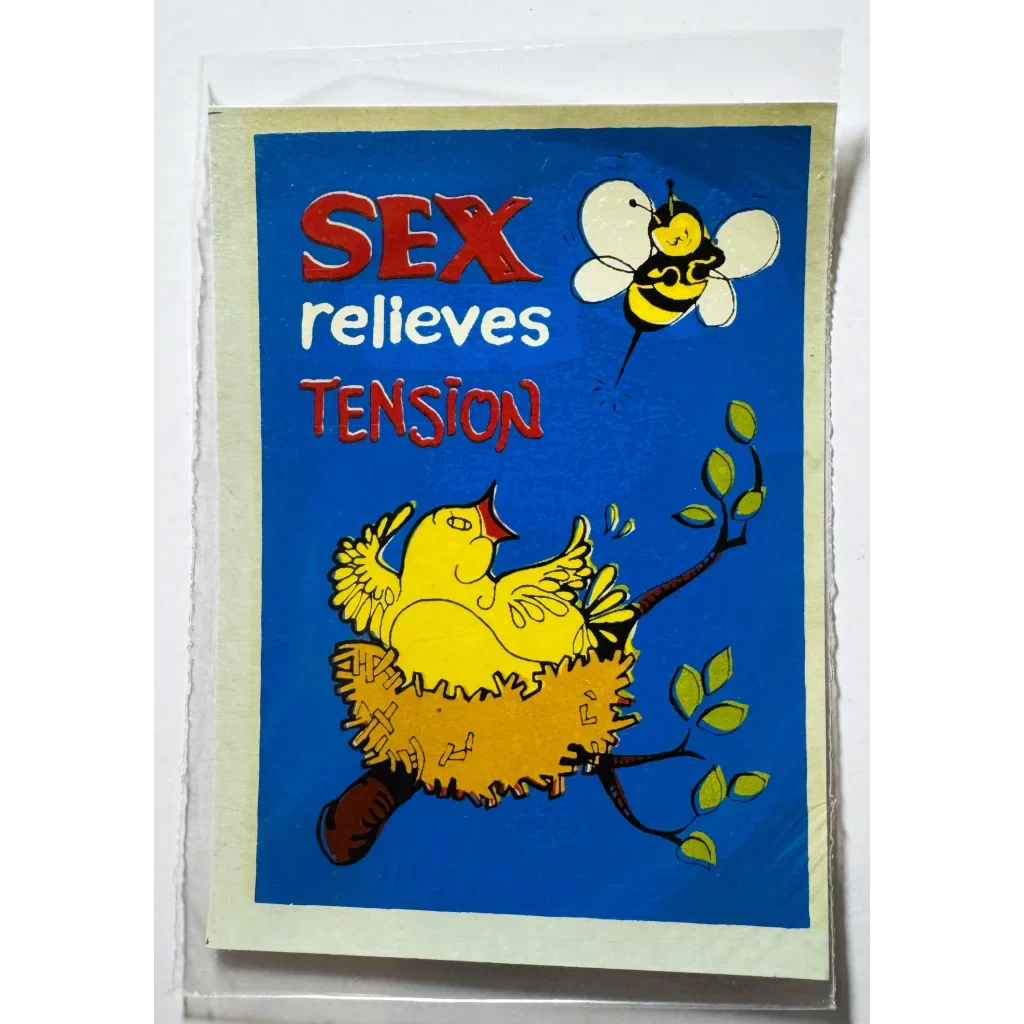 Groovy 1960s Birds and Bees Sex Relieves Tension Decal