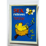 Groovy 1960s Birds and Bees Sex Relieves Tension Decal