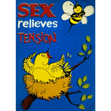 Groovy 1960s Birds and Bees Sex Relieves Tension Decal