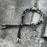 Vintage Double Dragon Stainless Steel Leather Animal Bracelet
