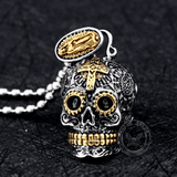 Vintage Cross Sugar Skull Pendant