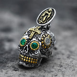 Vintage Cross Sugar Skull Pendant