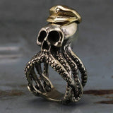 Octopus Captain Tentacle  Stainless Steel Skull Ring