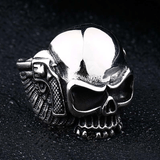 Gun Stainless Steel Skull Ring