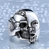 Hermaphrodite Stainless Steel Skull Ring