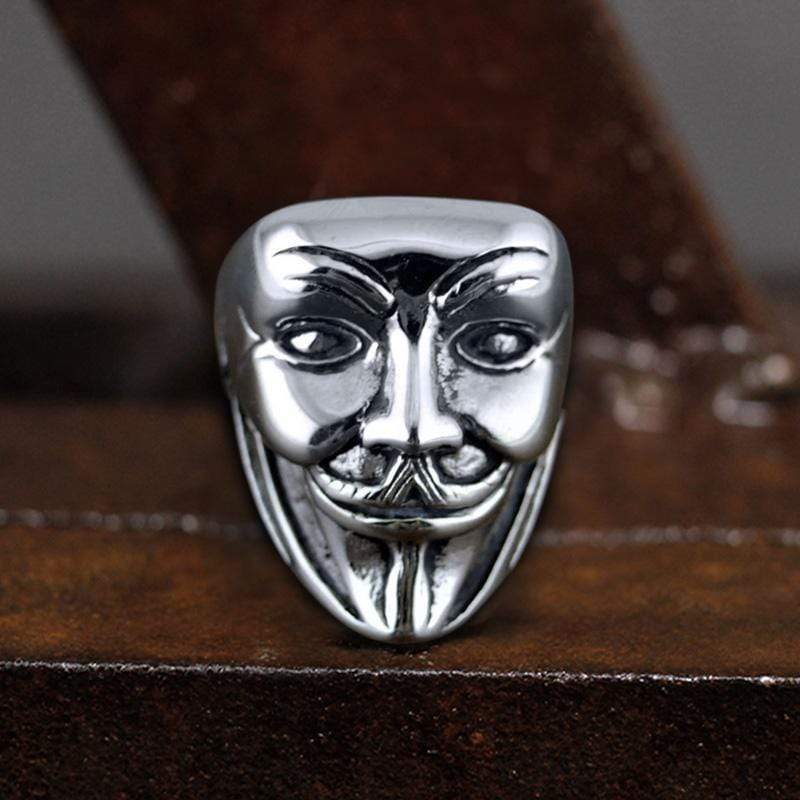Mask Stainless Steel Skull Ring