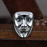 Mask Stainless Steel Skull Ring