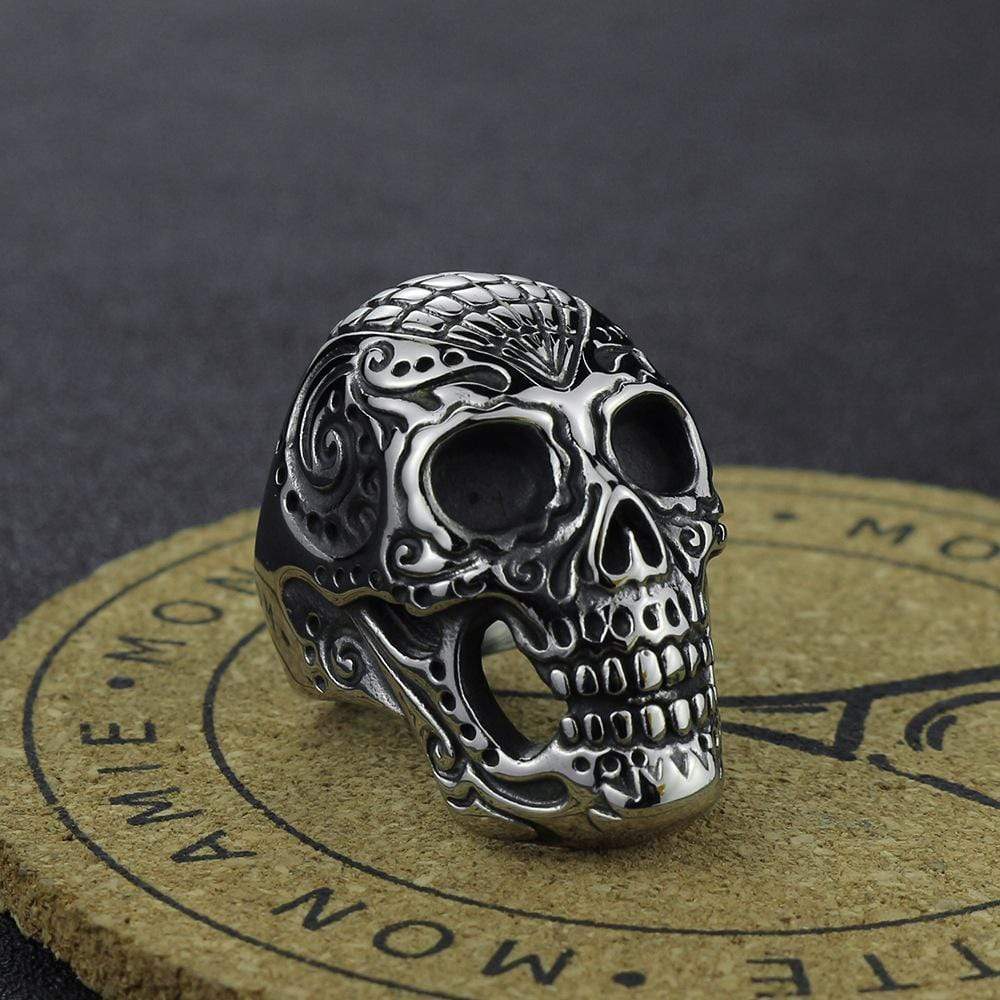 Tattoo Stainless Steel Skull Ring