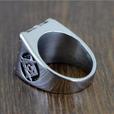 Classic Retro Stainless Steel Masonic Ring