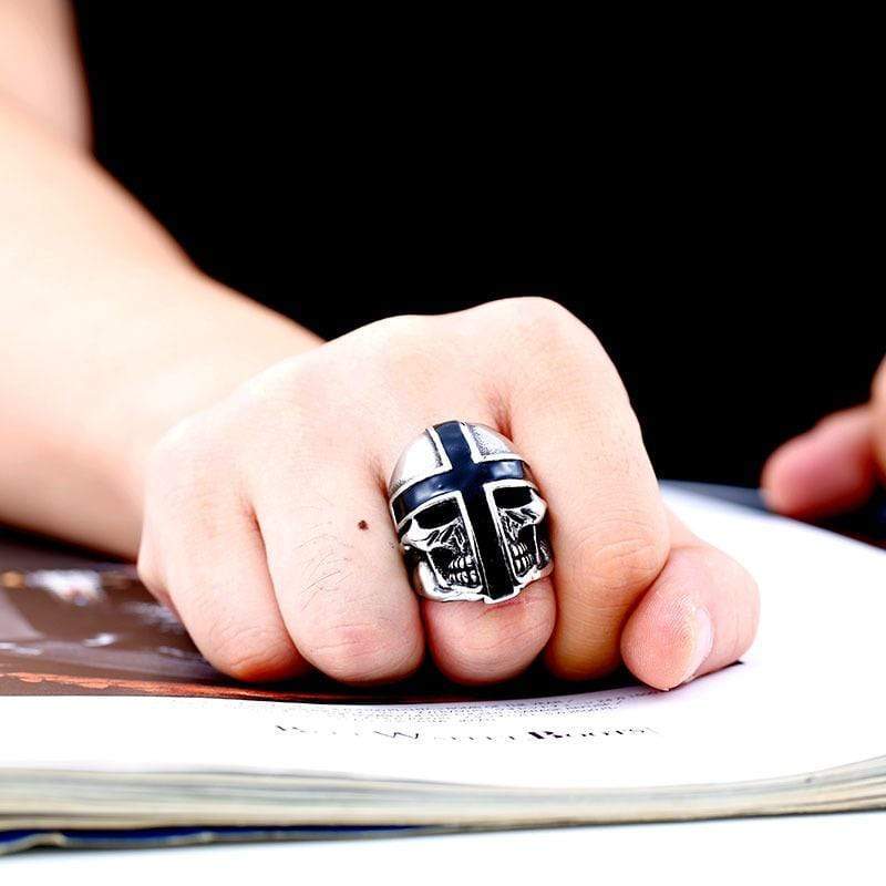 Cross Stainless Steel Skull Ring