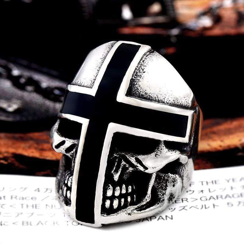 Cross Stainless Steel Skull Ring