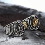 Eagle Globe Anchor Stainless Steel Marine Ring