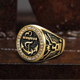 Eagle Navy Anchor Stainless Steel Marine Gemstone Ring