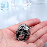 Exaggerated 316L Stainless Steel Skull Ring