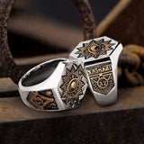 Eye of the Universe Stainless Steel Masonic Ring