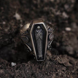 Vampire Coffin Stainless Steel Skull Ring