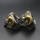Golden Horn Goat Stainless Steel Beast Ring