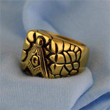 Golden Stainless Steel Masonic Ring