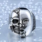 Hermaphrodite Stainless Steel Skull Ring