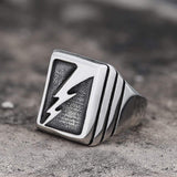 Lightning Bolt Stainless Steel Ring