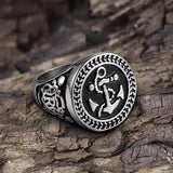 Navy Anchor Knot Seagull Stainless Steel Marine Ring