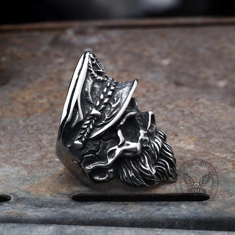 Navy Captain Stainless Steel Skull Ring
