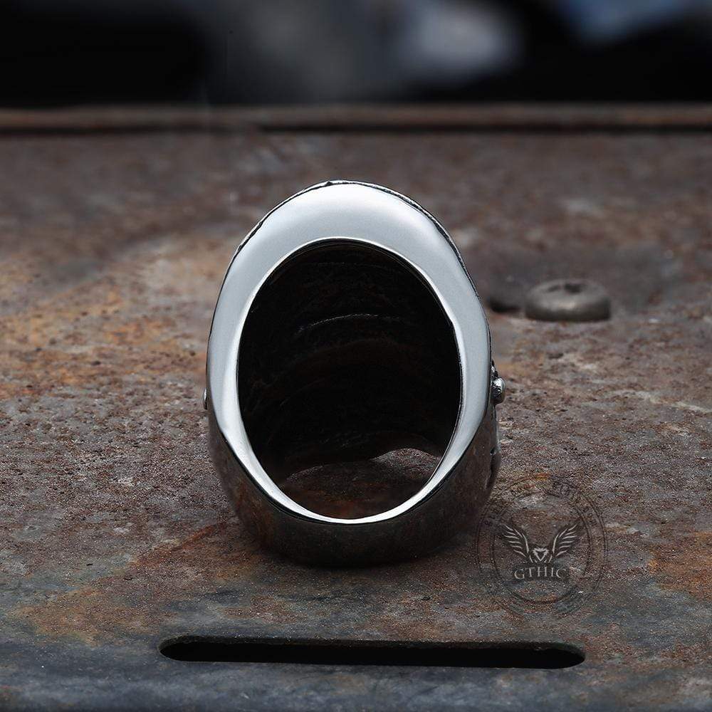 Navy Captain Stainless Steel Skull Ring