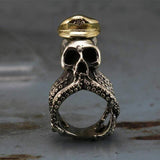 Octopus Captain Tentacle  Stainless Steel Skull Ring