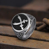 Punk Navy Double Knife 316L Stainless Steel Marine Ring