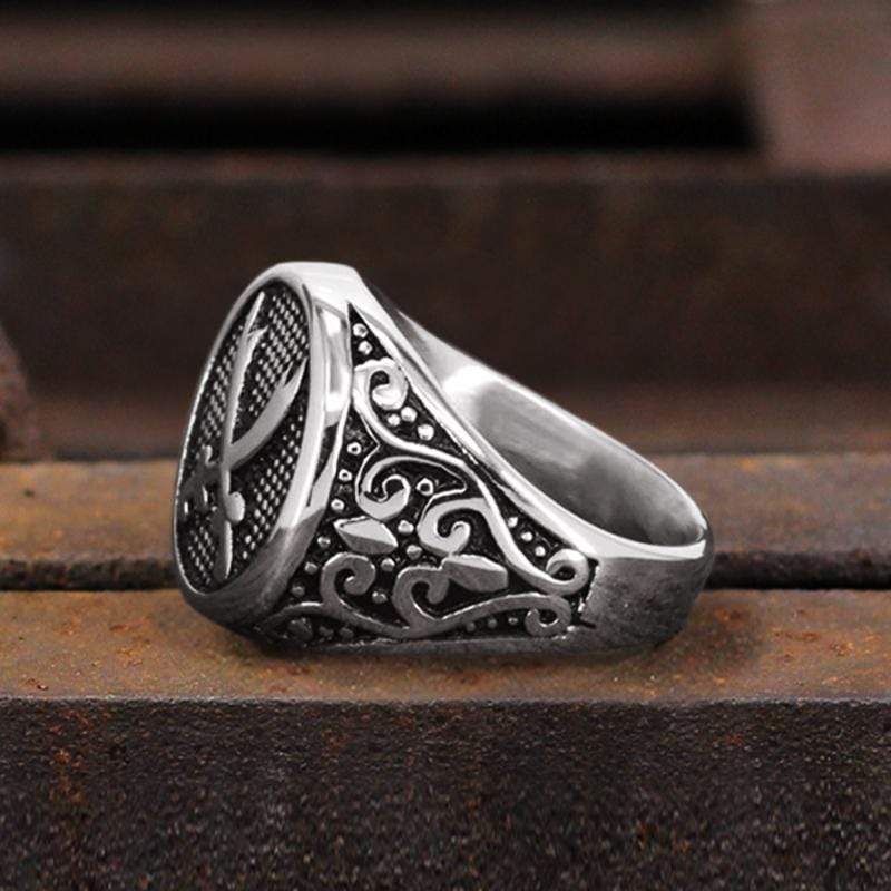 Punk Navy Double Knife 316L Stainless Steel Marine Ring