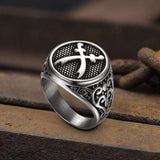 Punk Navy Double Knife 316L Stainless Steel Marine Ring