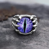 Dragon Eye Stainless Steel Skull Claw Ring