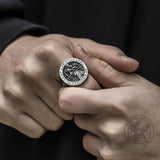 Saint Christopher Protect Us Stainless Steel Cross Ring