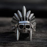 Tribal Chief Stainless Steel Skull Ring