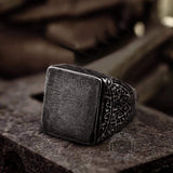 Retro Simple Stainless Steel Engraved Ring