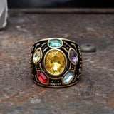 Thanos Infinity Gems Stainless Steel Acrylic Ring