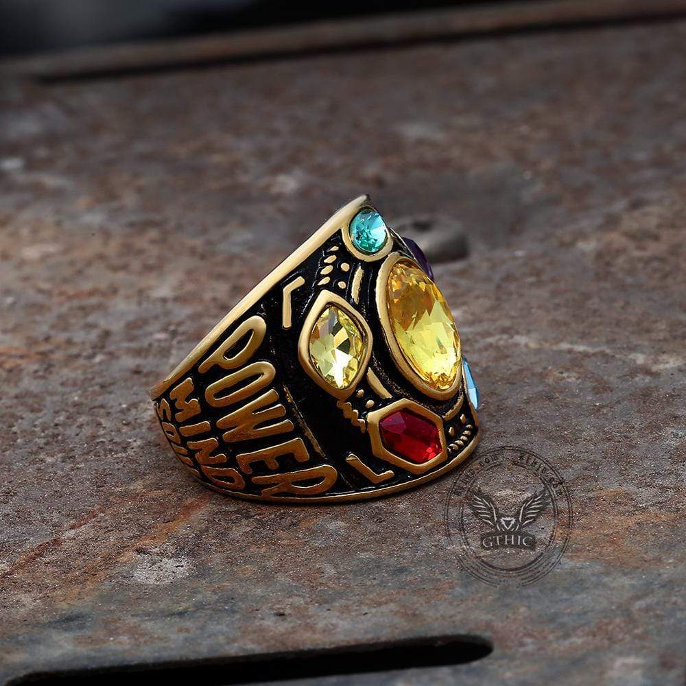 Thanos Infinity Gems Stainless Steel Acrylic Ring