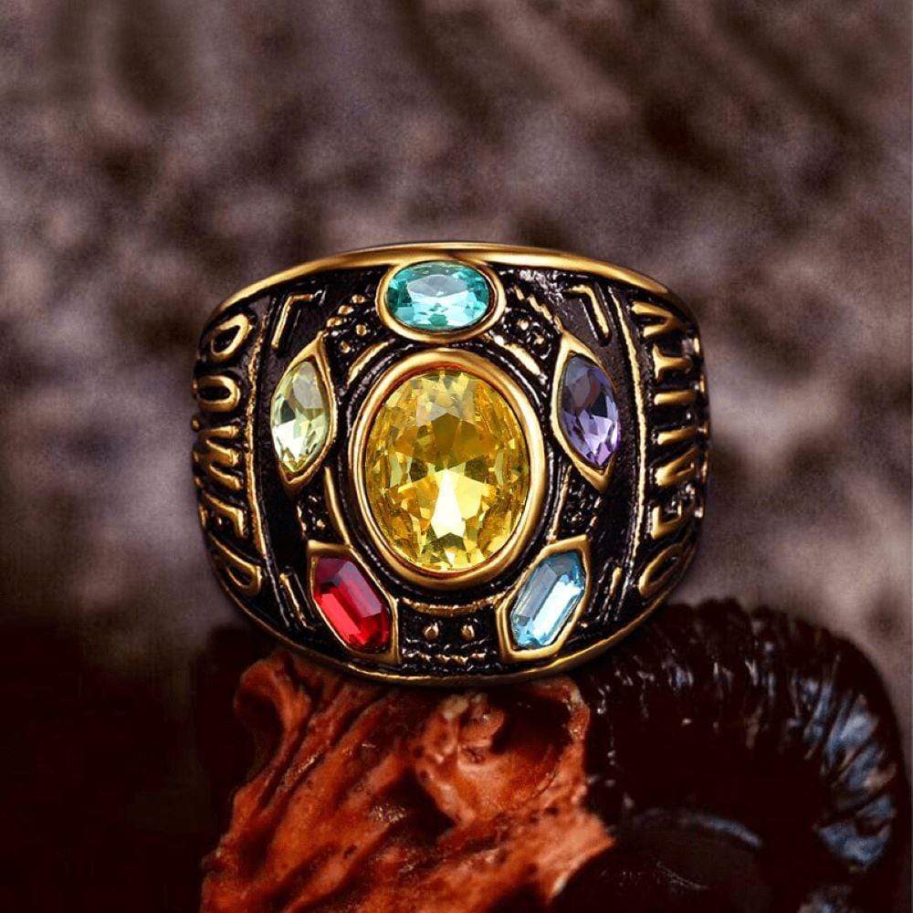 Thanos Infinity Gems Stainless Steel Acrylic Ring