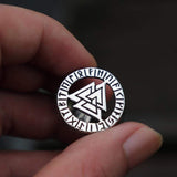 Valknut Odin Wolf Stainless Steel Viking Ring