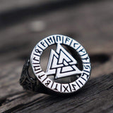 Valknut Odin Wolf Stainless Steel Viking Ring