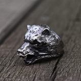 Vintage Ancient Wolf 316L Stainless Steel Beast Ring