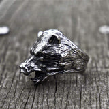 Vintage Ancient Wolf 316L Stainless Steel Beast Ring
