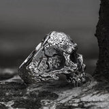 Vintage Rugged Stainless Steel Skull Ring