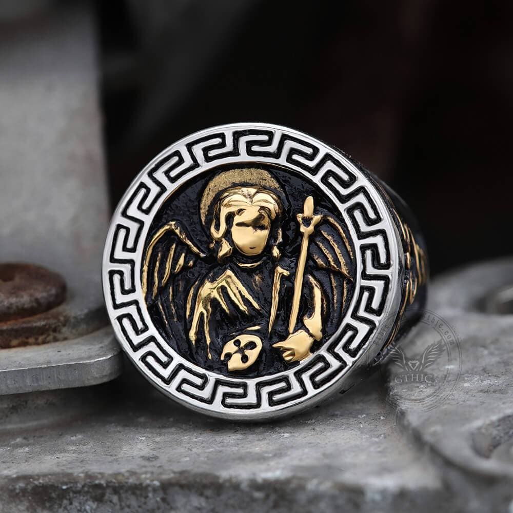Guardian Angel Stainless Steel Religious Ring