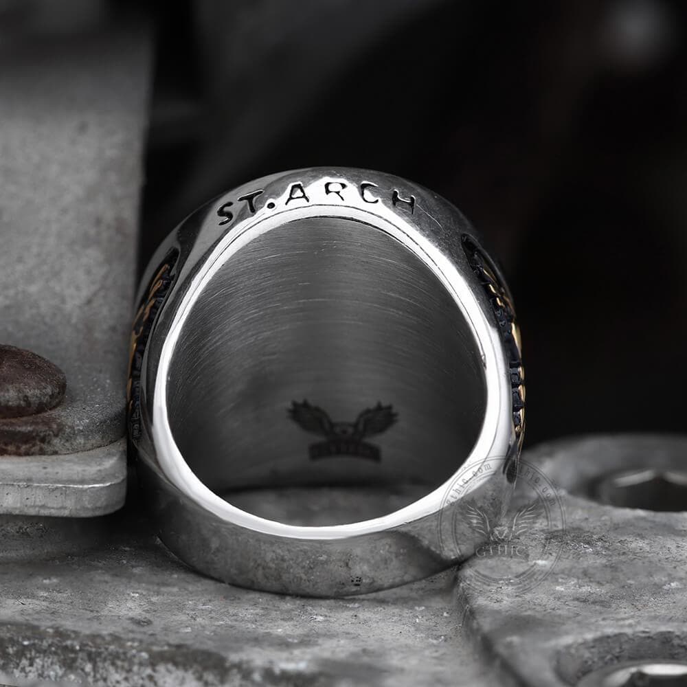 Guardian Angel Stainless Steel Religious Ring