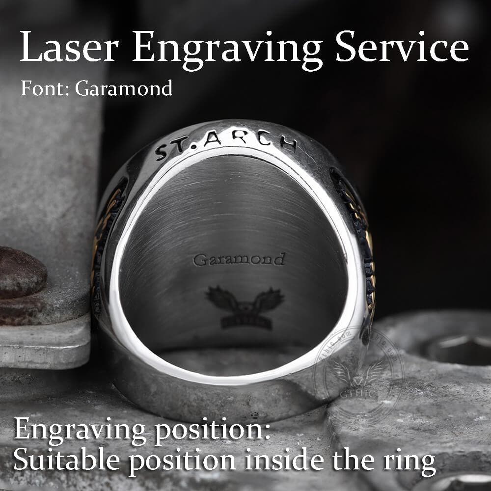 Guardian Angel Stainless Steel Religious Ring