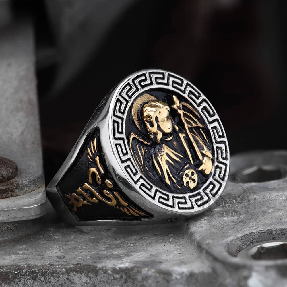 Guardian Angel Stainless Steel Religious Ring