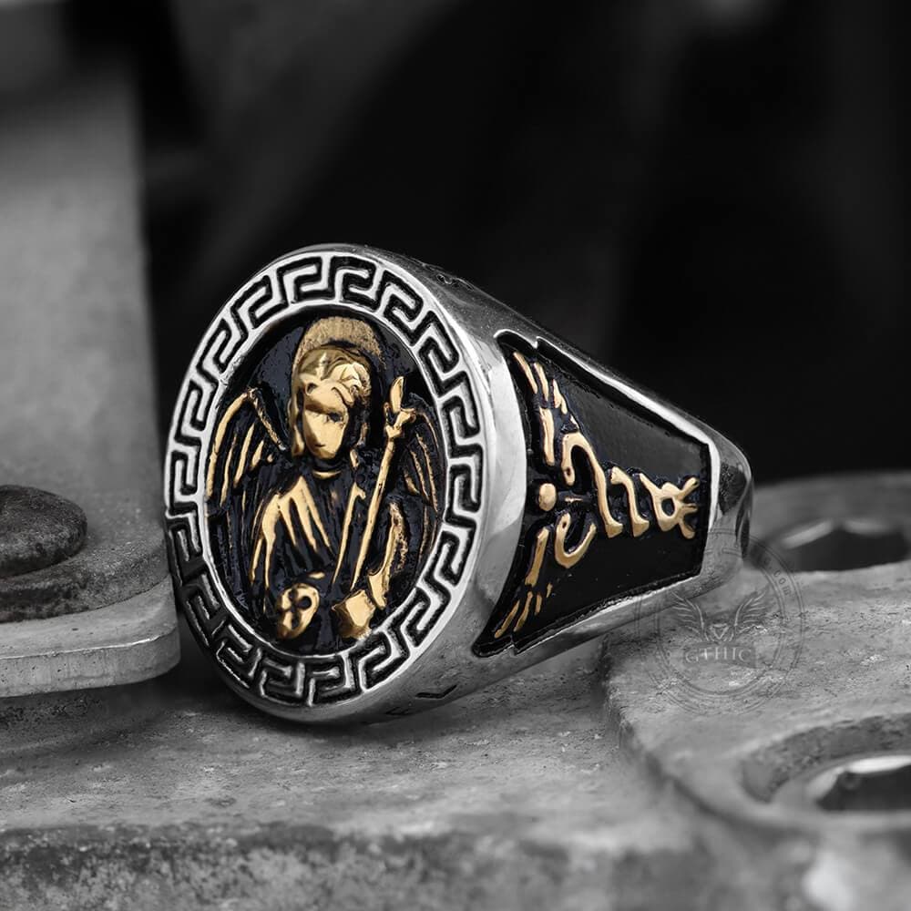 Guardian Angel Stainless Steel Religious Ring