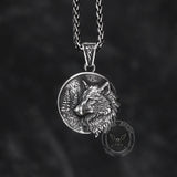 Guardian Wolf Stainless Steel Viking Pendant